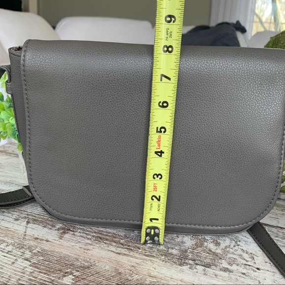 Crossbody Women’s Shoulder Purse Grey Faux Leather - Picture 6 of 15